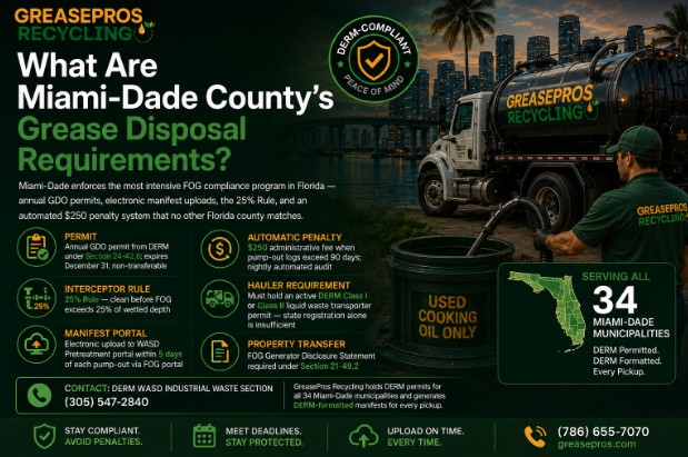 What Are Miami-Dade County's Grease Disposal Requirements?