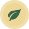 Green leaf icon centered on a circular beige background, perfect for promoting Franchise Restaurant Used Cooking Oil Pickup & Recycling services in Florida.