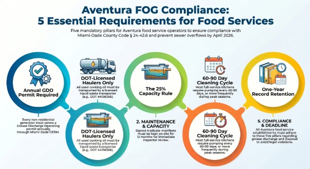 What Does Miami-Dade FOG Compliance Require From Aventura Food Service Operators?