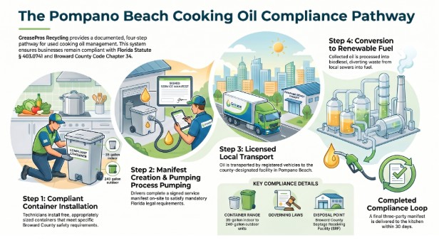 How Does GreasePros Recycling's Grease Collection Process Work in Pompano Beach?