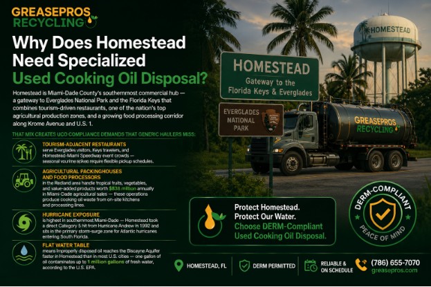 Why Does Homestead Need Specialized Used Cooking Oil Disposal?