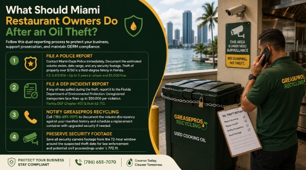 What Should Miami Restaurant Owners Do After an Oil Theft?